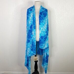 Casual Movements Blue Tropical Sarong Wrap Scarf